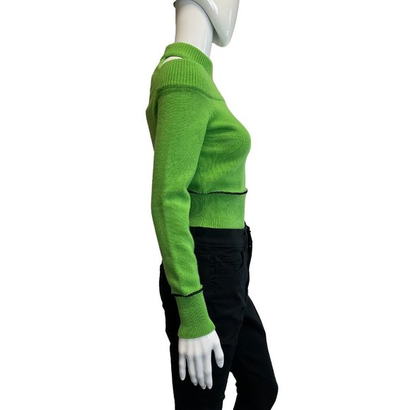 Alexander McQueen Halterneck Sweatshirt Green Sweater XS Top NEW - Picture 11 of 13